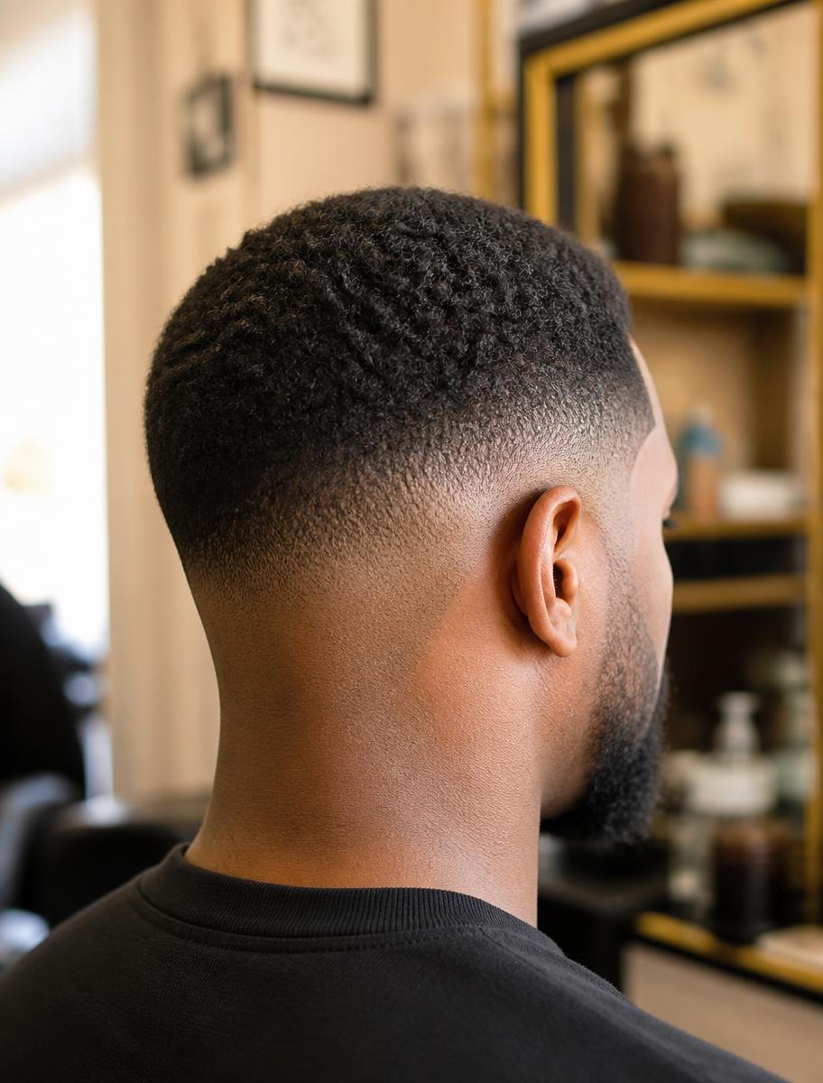 Fresh barber fade and lineup, finished result